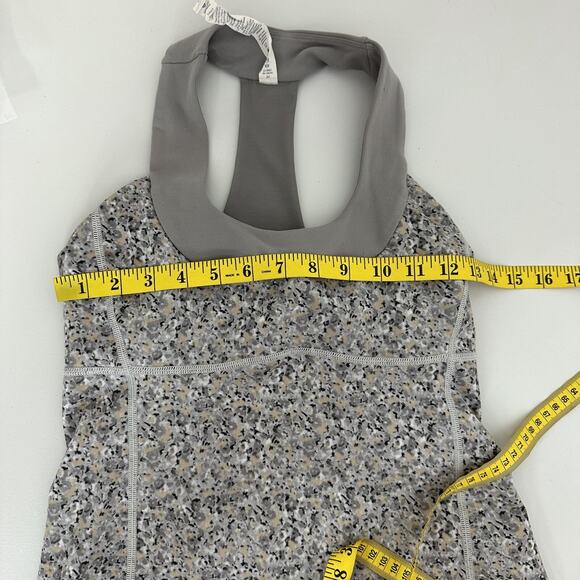Lululemon Tank Top Womens 6 Gray Built in Bra Pull Over Racer Back - Picture 10 of 13